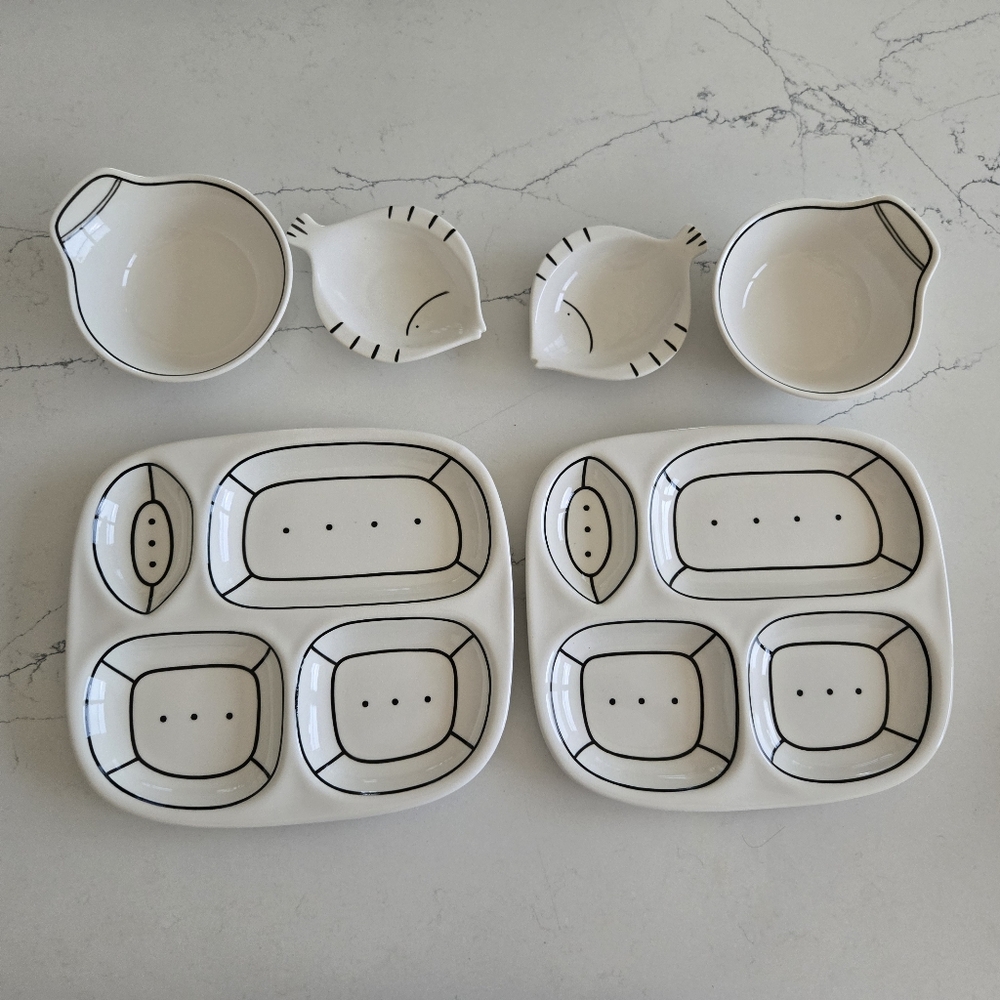 Portion Control Ceramic Tray Set of 3